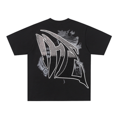 Mixed Emotion Water‑Sport Angel Rhinestone Graphic Oversized Tee