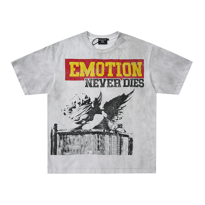 Mixed Emotion Washed Cherub "Emotion Never Dies" Graphic Tee