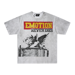Mixed Emotion Washed Cherub "Emotion Never Dies" Graphic Tee