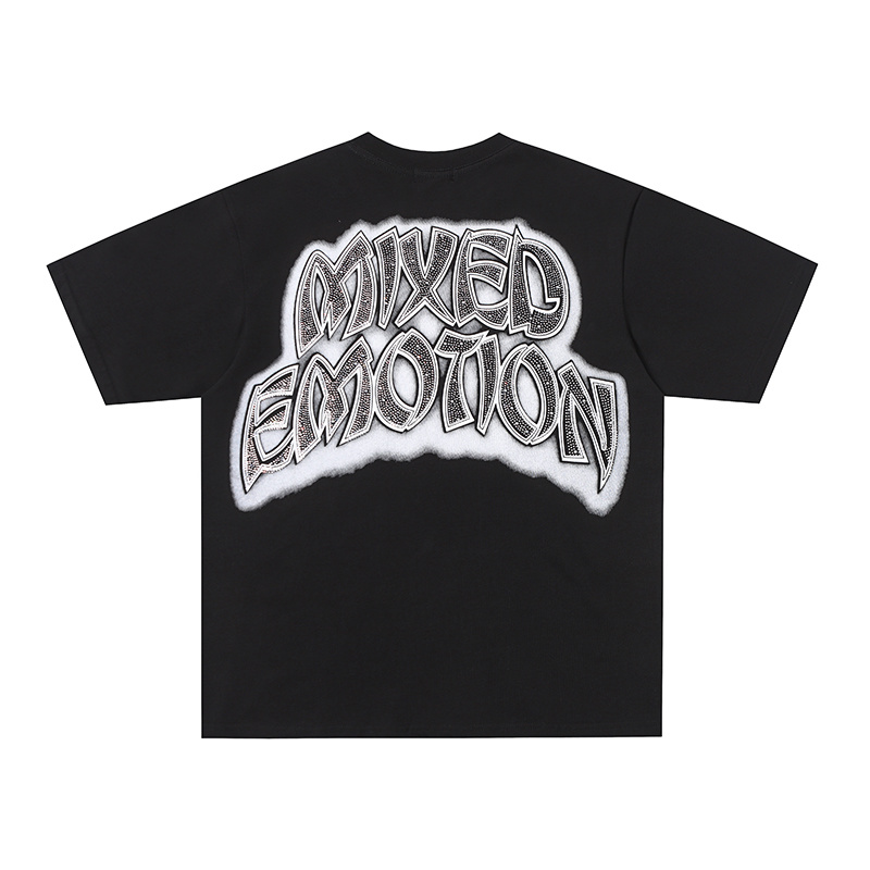 Mixed Emotion Beach Cherub Rhinestone Graphic Oversized Tee