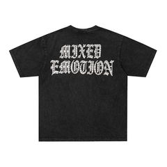 Mixed Emotion Washed Cupid Angel Double‑Sided Print Oversized Tee