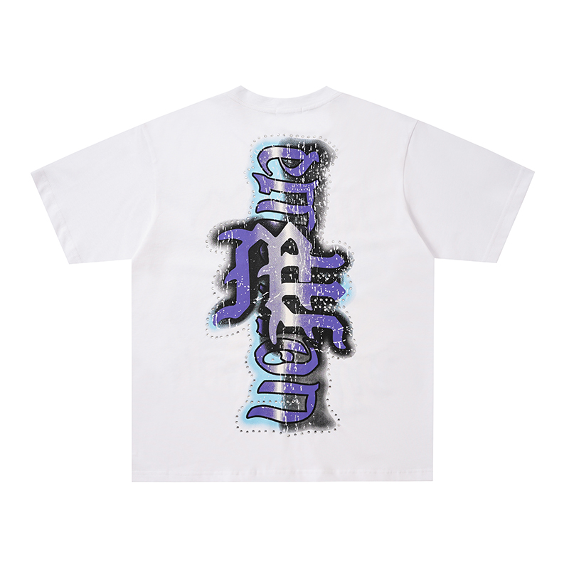 Blindfolded Cherub Angel Rhinestone Graphic Oversized Tee