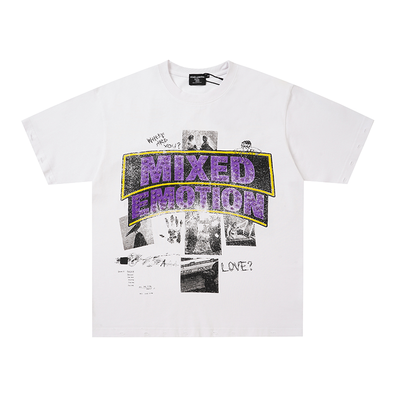 Mixed Emotion Retro Collage Print Oversized Tee