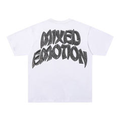 Mixed Emotion Winged Archer Angel Rhinestone‑Print Oversized Tee