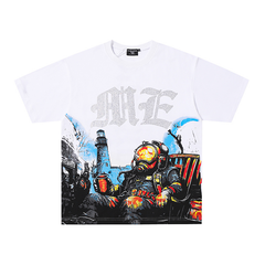 Mixed Emotions Relaxed Diver Graphic Rhinestone Tee